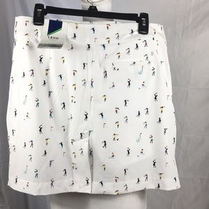 Izod white golf skort with golfer print details -NWT